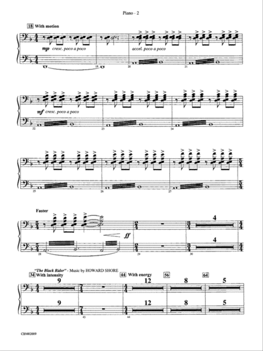 The Lord of the Rings: The Fellowship of the Ring, Symphonic Suite from: Piano Accompaniment Concert Band scores gallery preview page 3