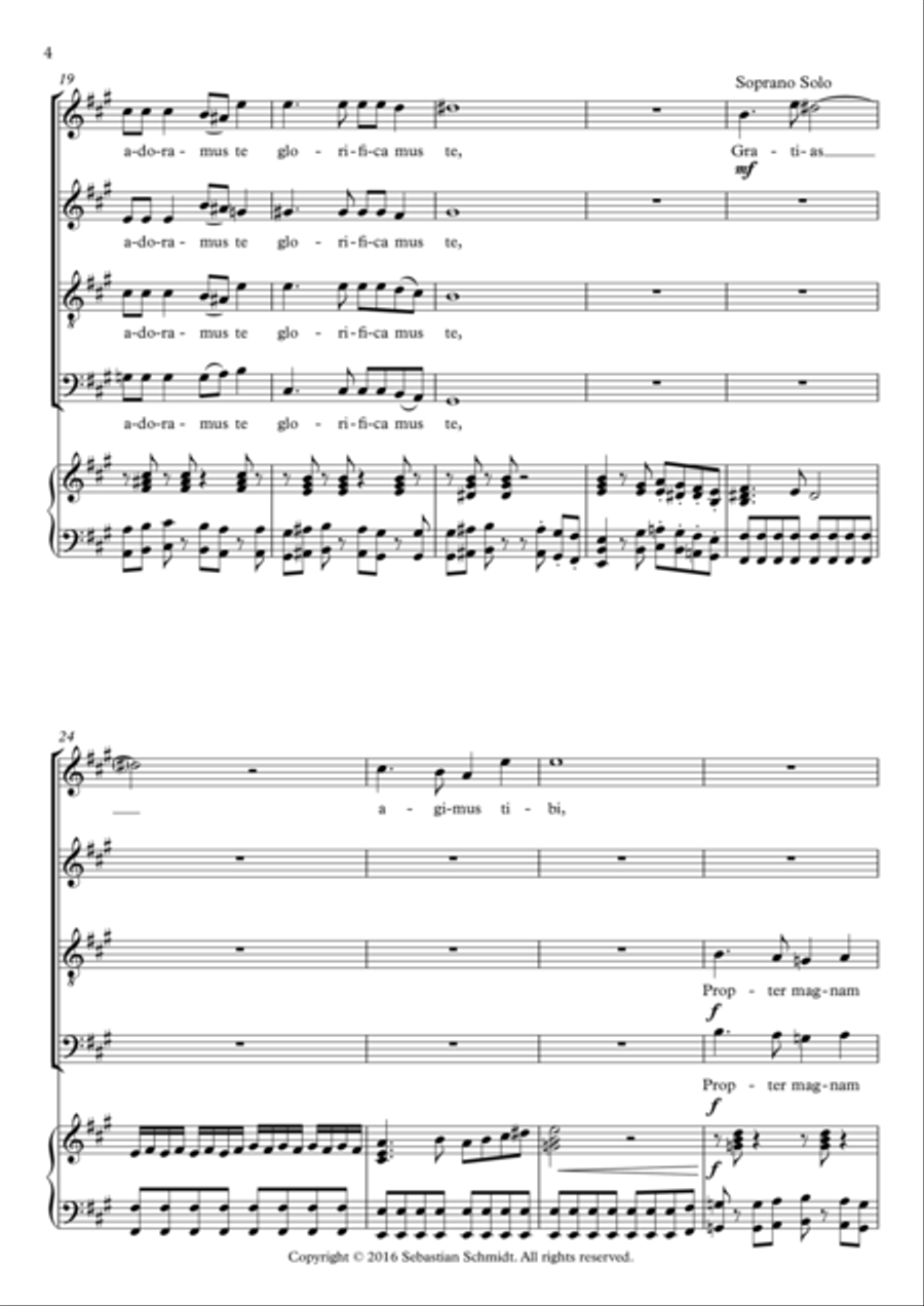 Mass, Op. 2 - 'Gloria' 4-Part scores gallery preview page 4