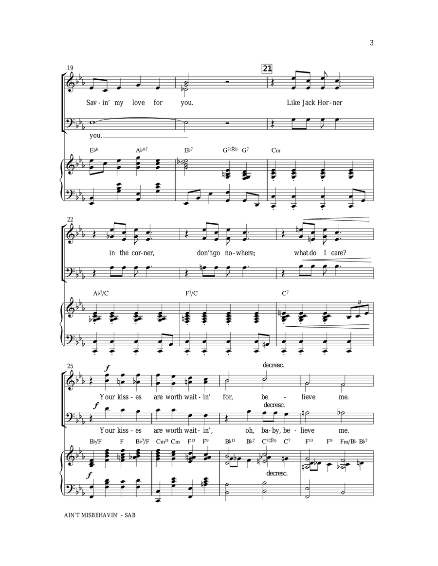 Ain't Misbehavin' 3-Part scores gallery preview page 3