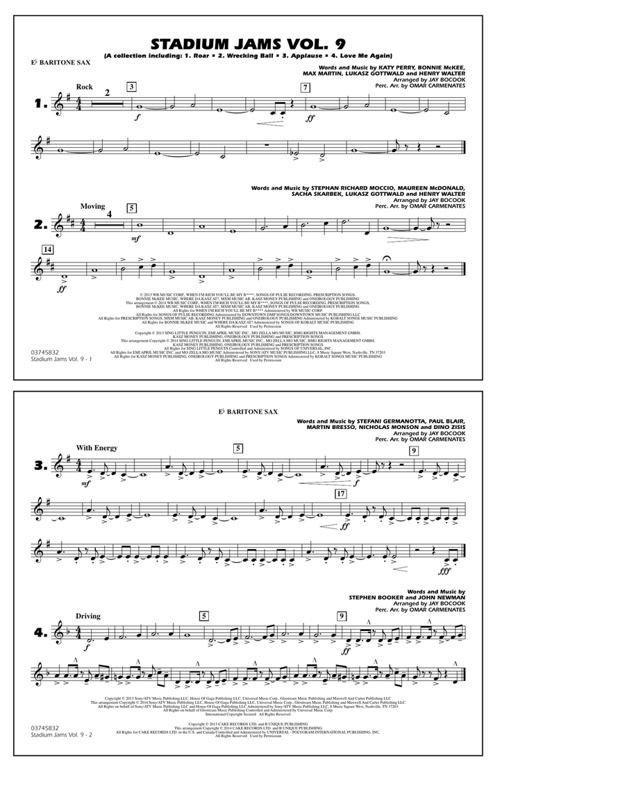 Stadium Jams - Volume 9 - Eb Baritone Sax