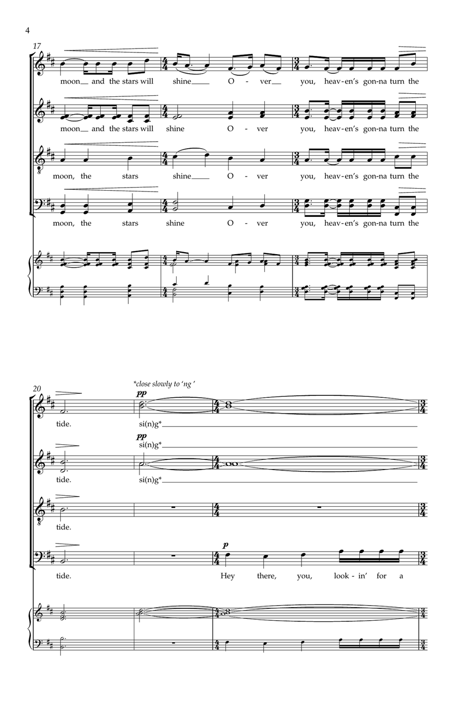 Sing To The Moon (arr. Laura Mvula) Divisi scores gallery preview page 4