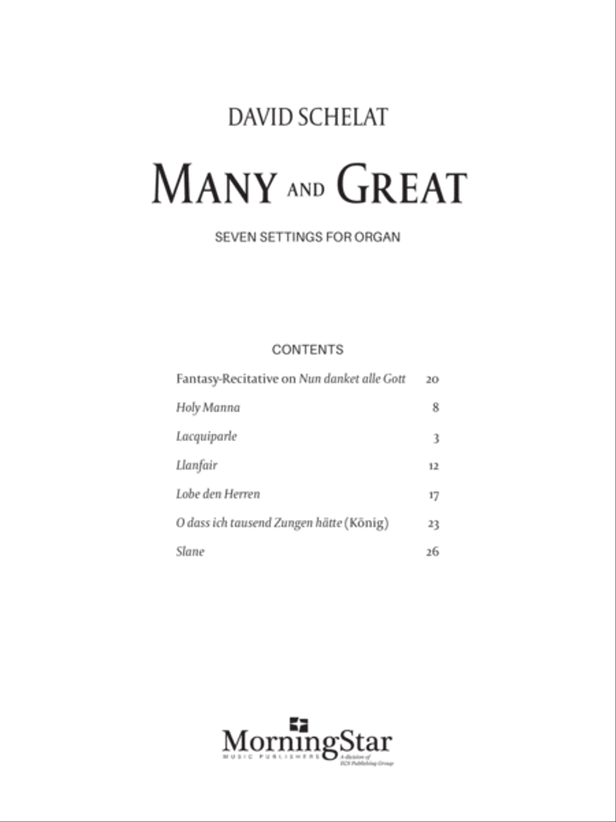 Many and Great: Seven Settings for Organ Organ Solo scores gallery preview page 1