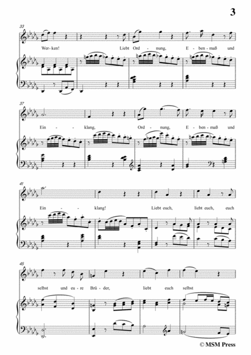 Mozart-Die ihr des unermeβlichen weltalls,in D flat Major,for Voice and Piano image number null