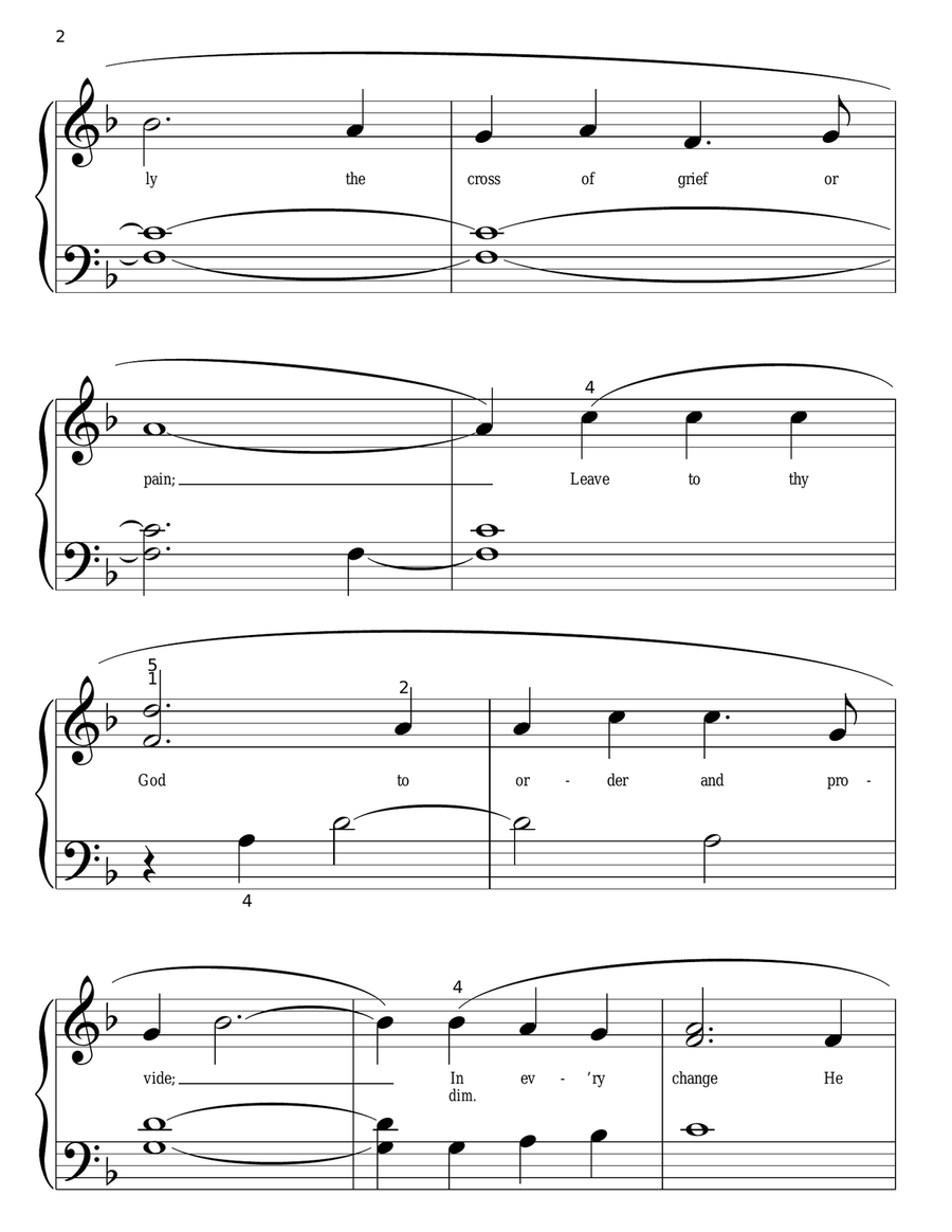 Be Still My Soul (arr. Phillip Keveren) Easy Piano scores gallery preview page 2