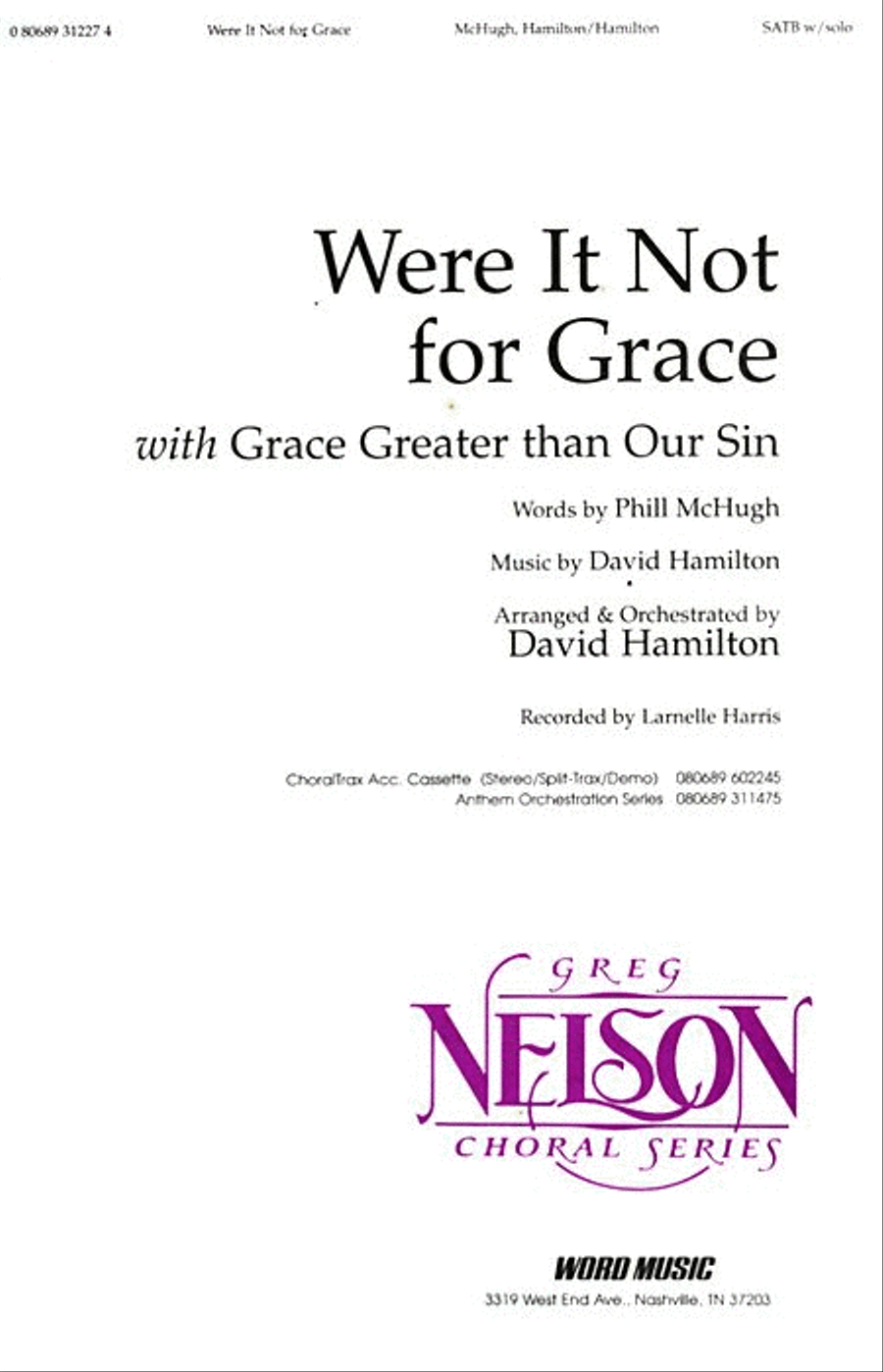 Were It Not For Grace - Anthem 4-Part scores gallery preview page 1