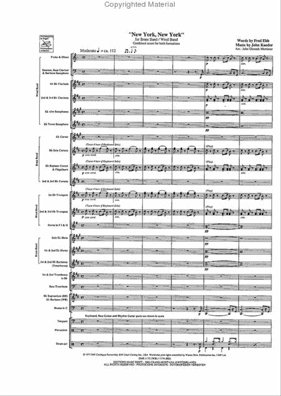 New York, New York Concert Band scores gallery preview page 3