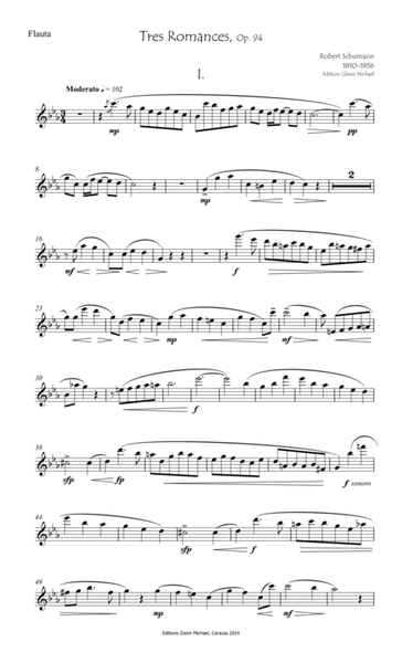 Schumann, 3 Romances for flute & piano image number null