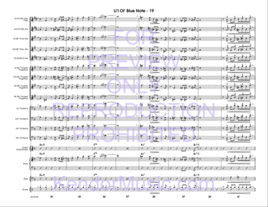Li'l Ol' Blue Note (Full Score) Jazz Ensemble scores gallery preview page 20