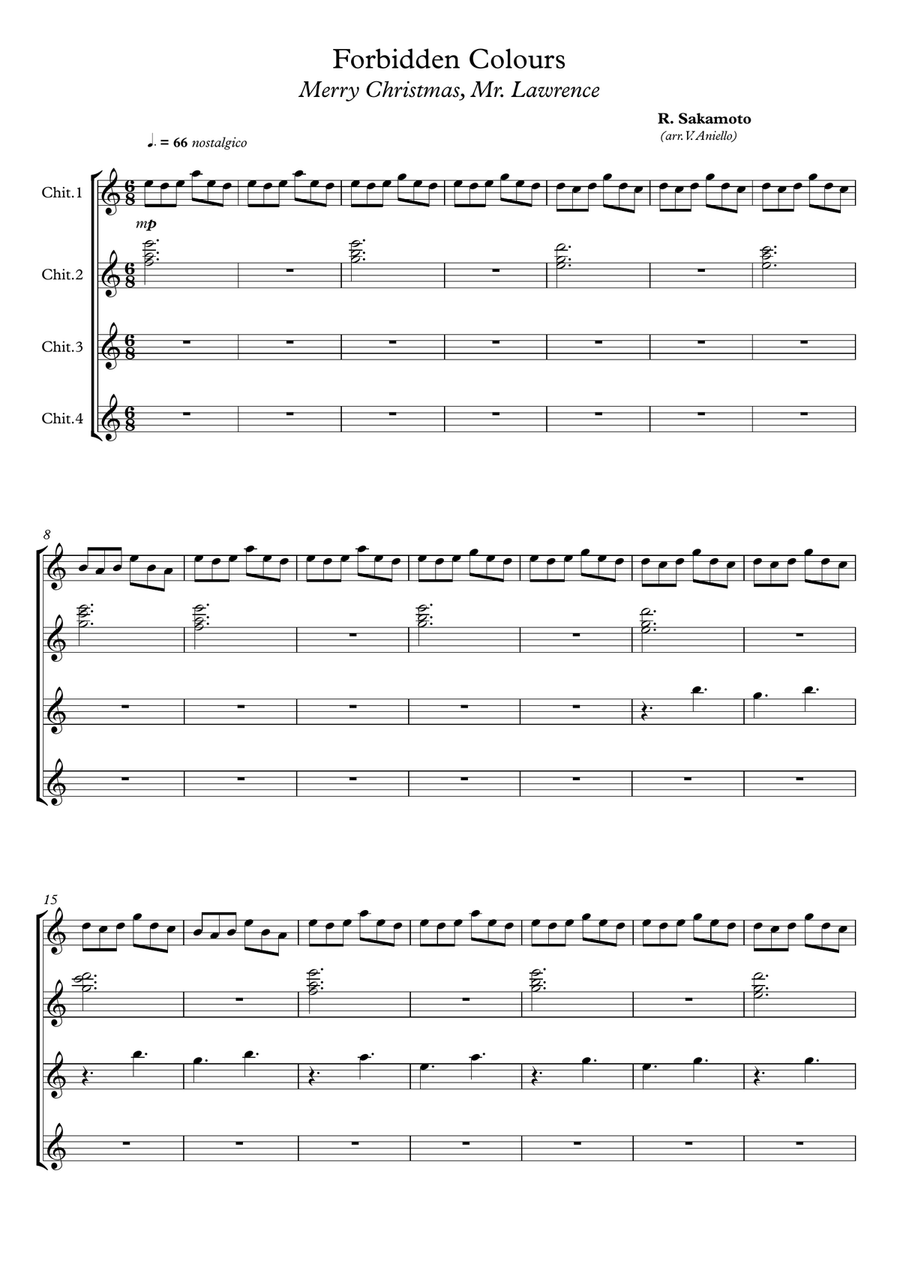 Forbidden Colours - Score Only Guitar Ensemble scores gallery preview page 2