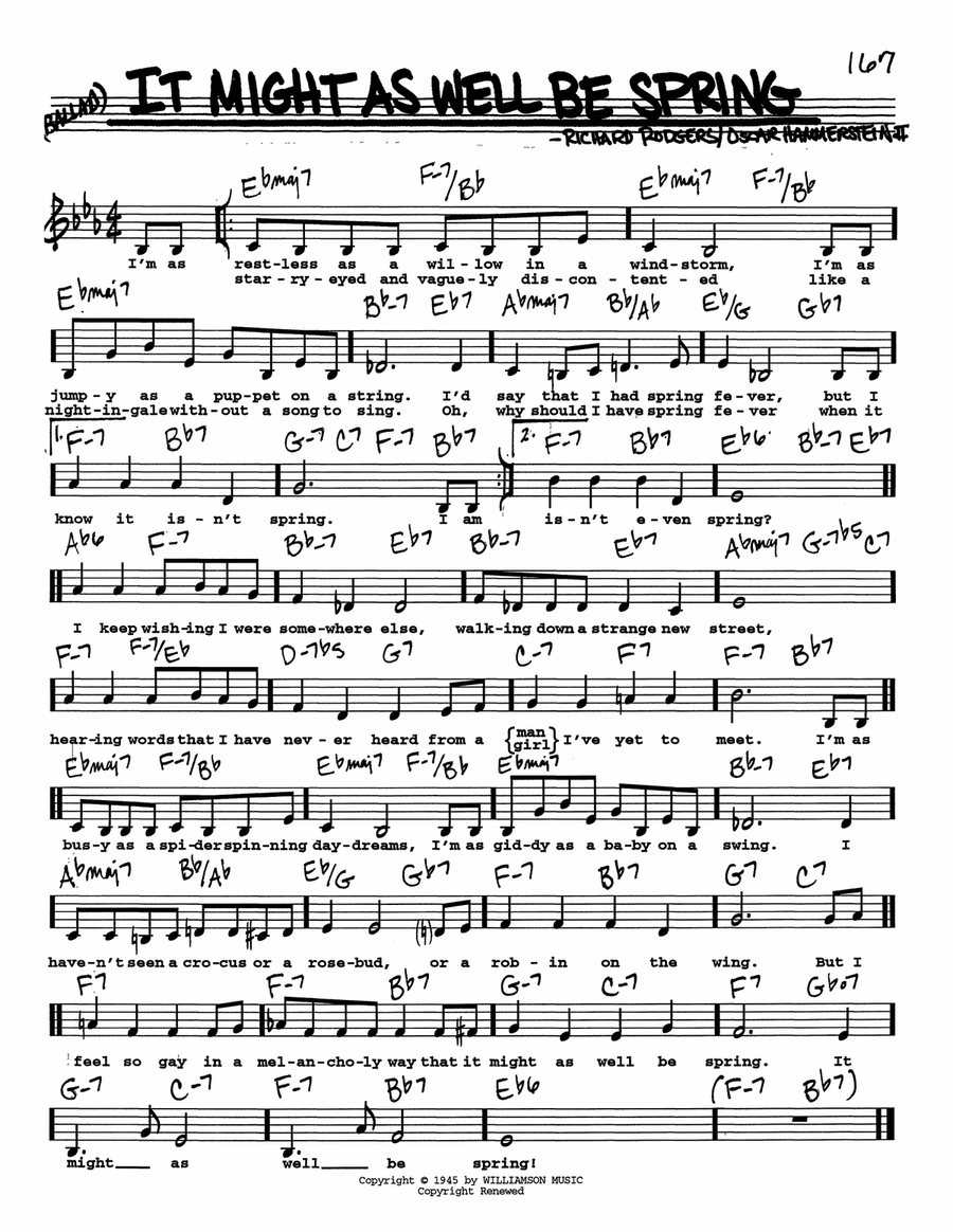 It Might As Well Be Spring (Low Voice) Low Voice scores gallery preview page 1