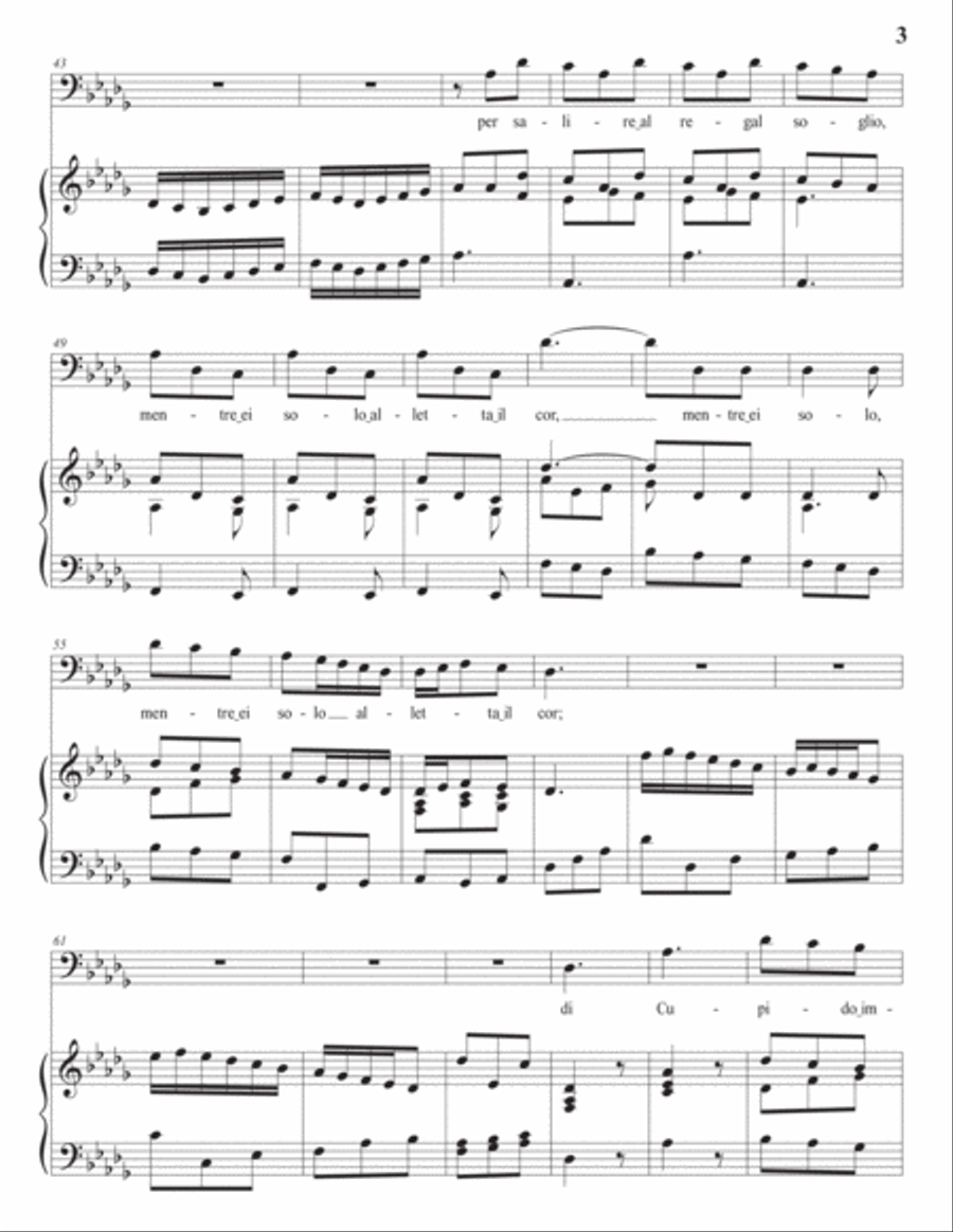 HANDEL: Di Cupido impiego i vanni (transposed to B-flat minor) Voice scores gallery preview page 4