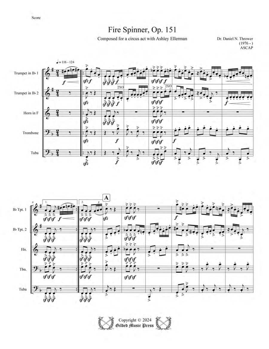 Fire Spinner, Op. 151 Fire Spinner, Op. 151 Brass Quintet scores gallery preview page 5