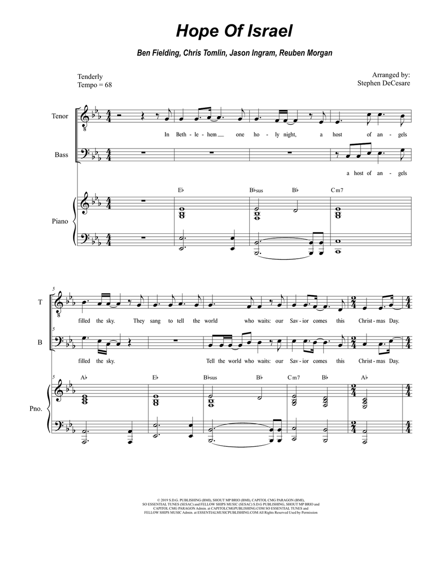 Hope Of Israel Tenor Voice scores gallery preview page 1