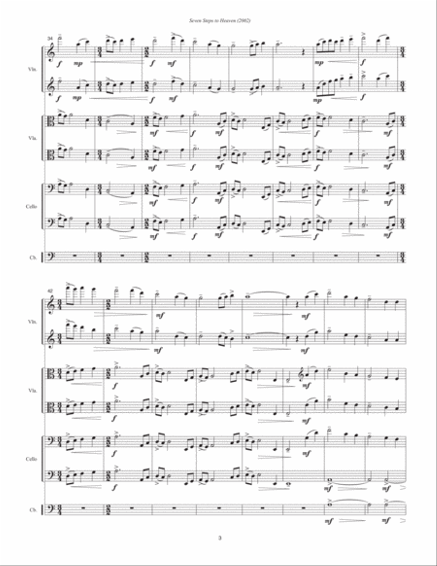 Seven Steps To Heaven (2002) for string septet or string orchestra String Quartet scores gallery preview page 5