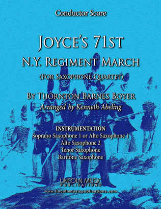 Book cover for March - Joyce’s 71st N.Y. Regiment March (for Saxophone Quartet SATB or AATB)