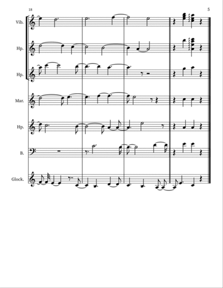 Z 120 for vibra., harps, marimba., upright bass, & glock. Double Bass scores gallery preview page 5