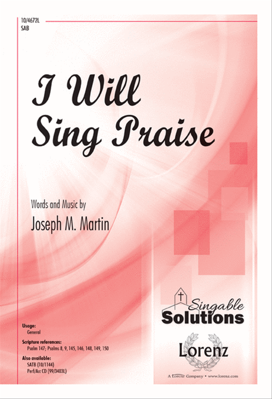 Book cover for I Will Sing Praise