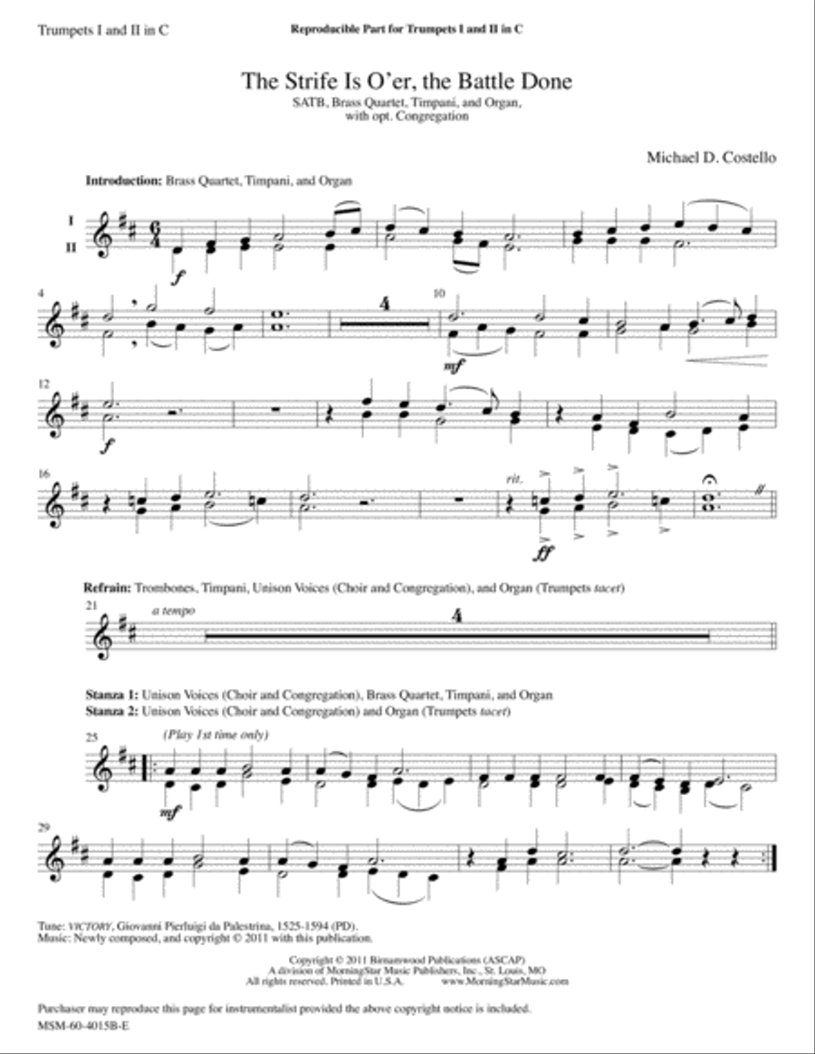 The Strife Is O'er, the Battle Done Choir scores gallery preview page 3