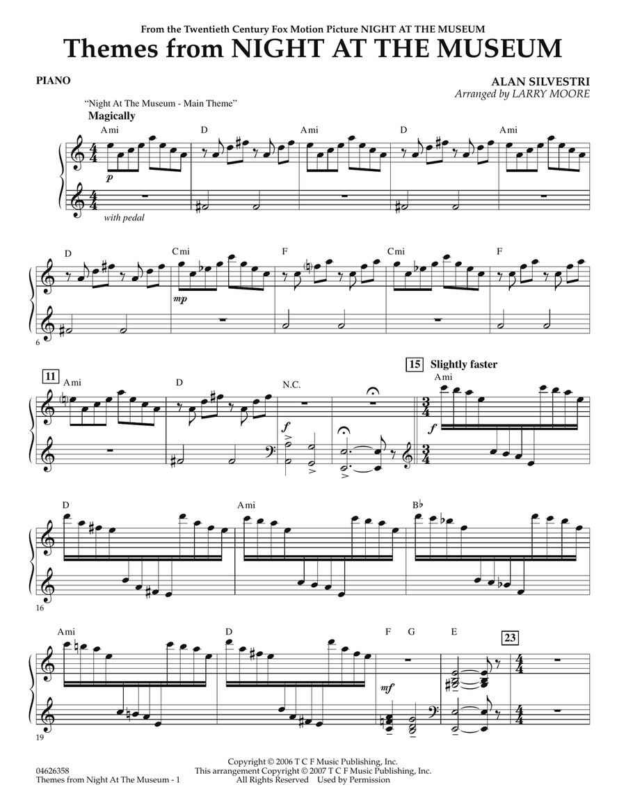 Themes from Night at the Museum - Piano Orchestra scores gallery preview page 1