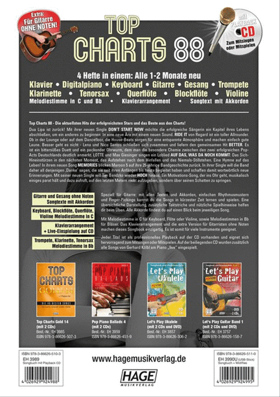 Top Charts 88 Piano, Vocal, Guitar scores gallery preview page 2
