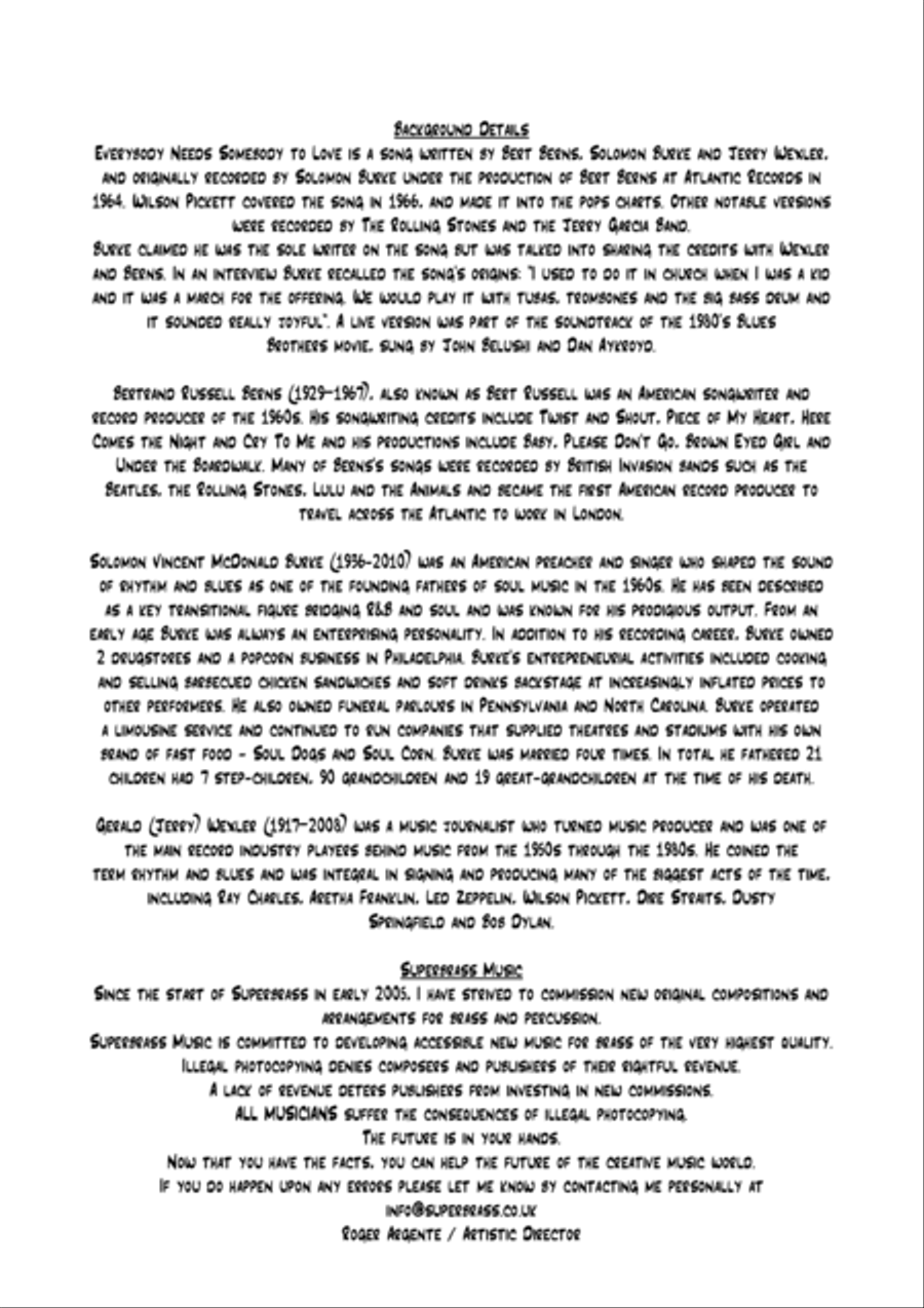 Everybody Needs Somebody To Love Euphonium scores gallery preview page 2