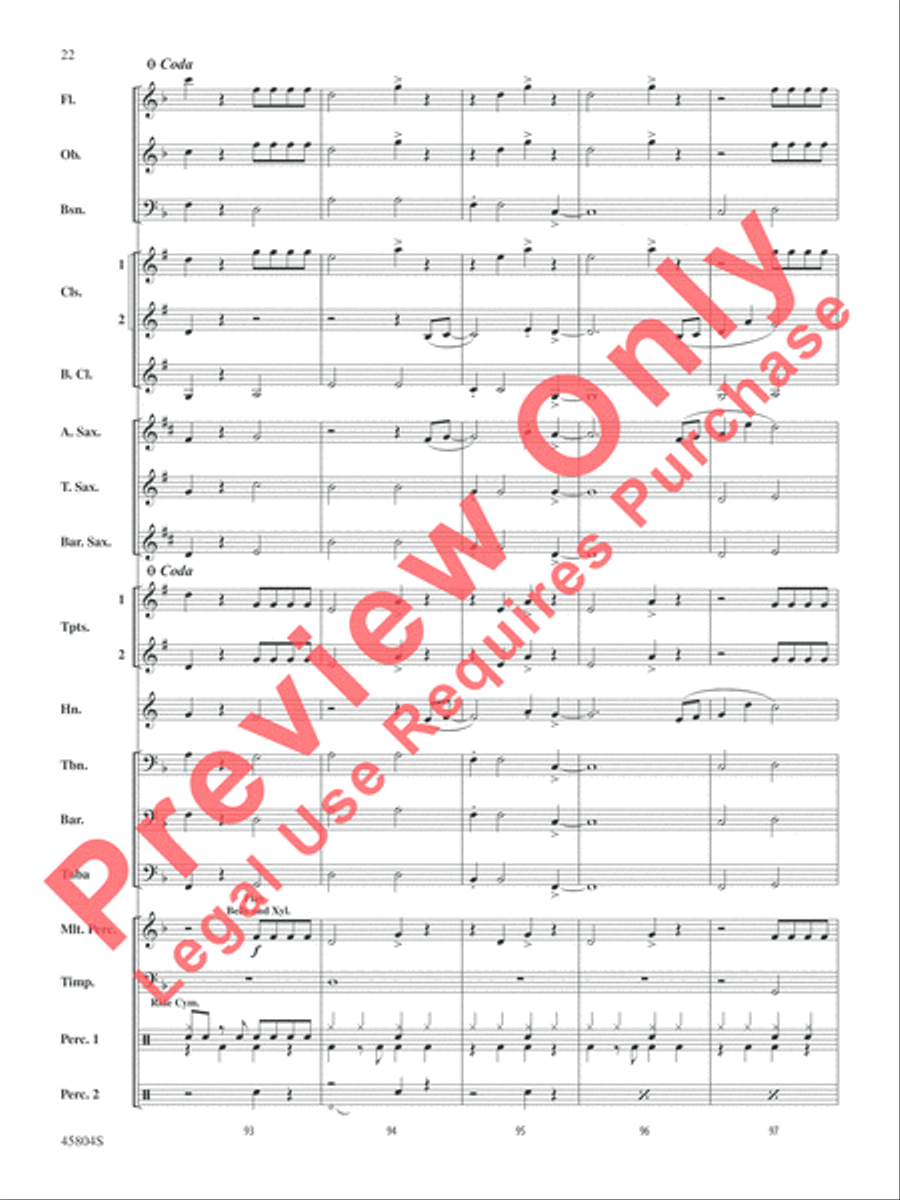 Just Like Fire Concert Band scores gallery preview page 22