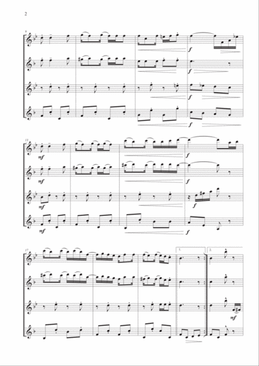 The Easy Winners for Saxophone Quartet Saxophone Quartet scores gallery preview page 2