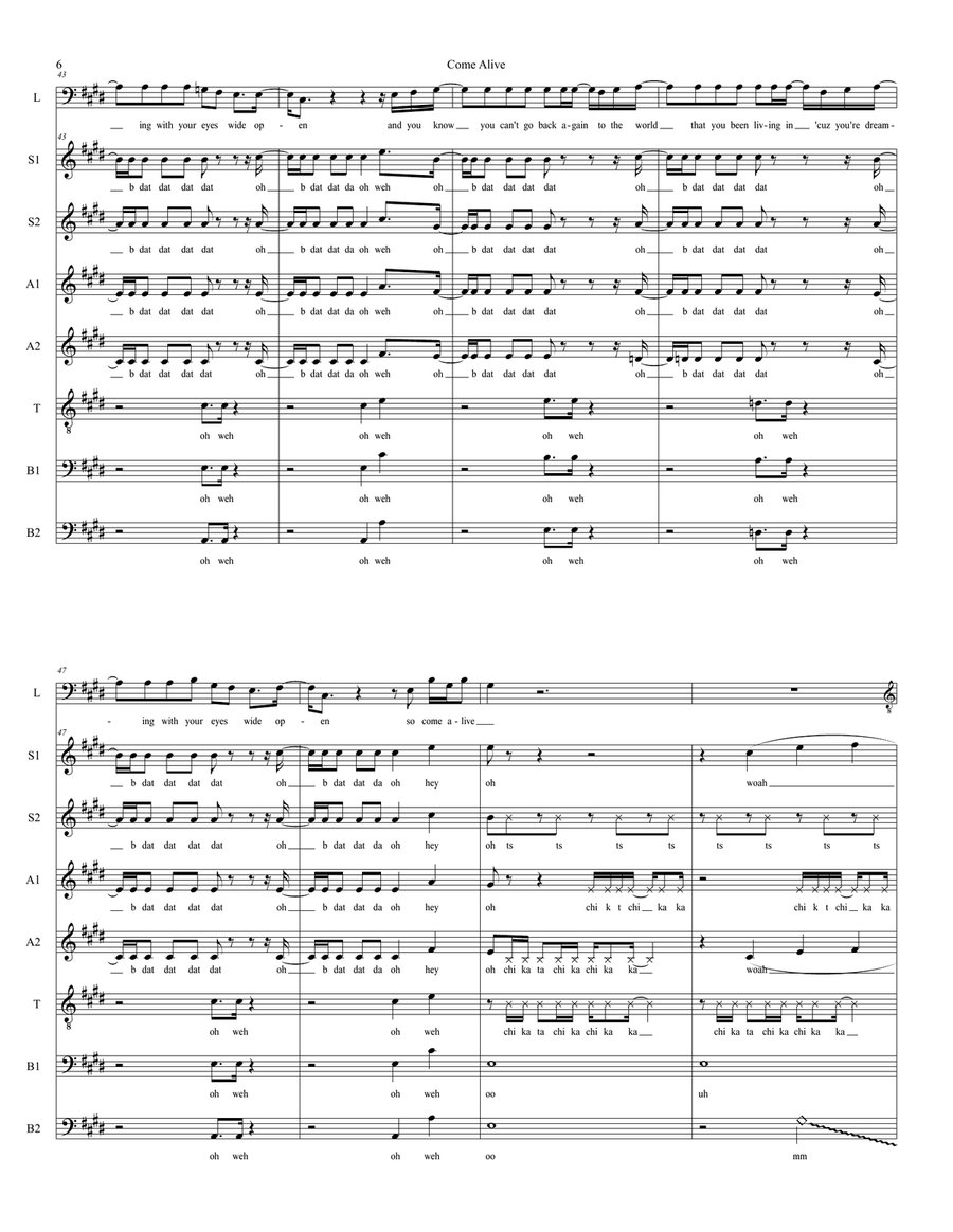 Come Alive 4-Part scores gallery preview page 6