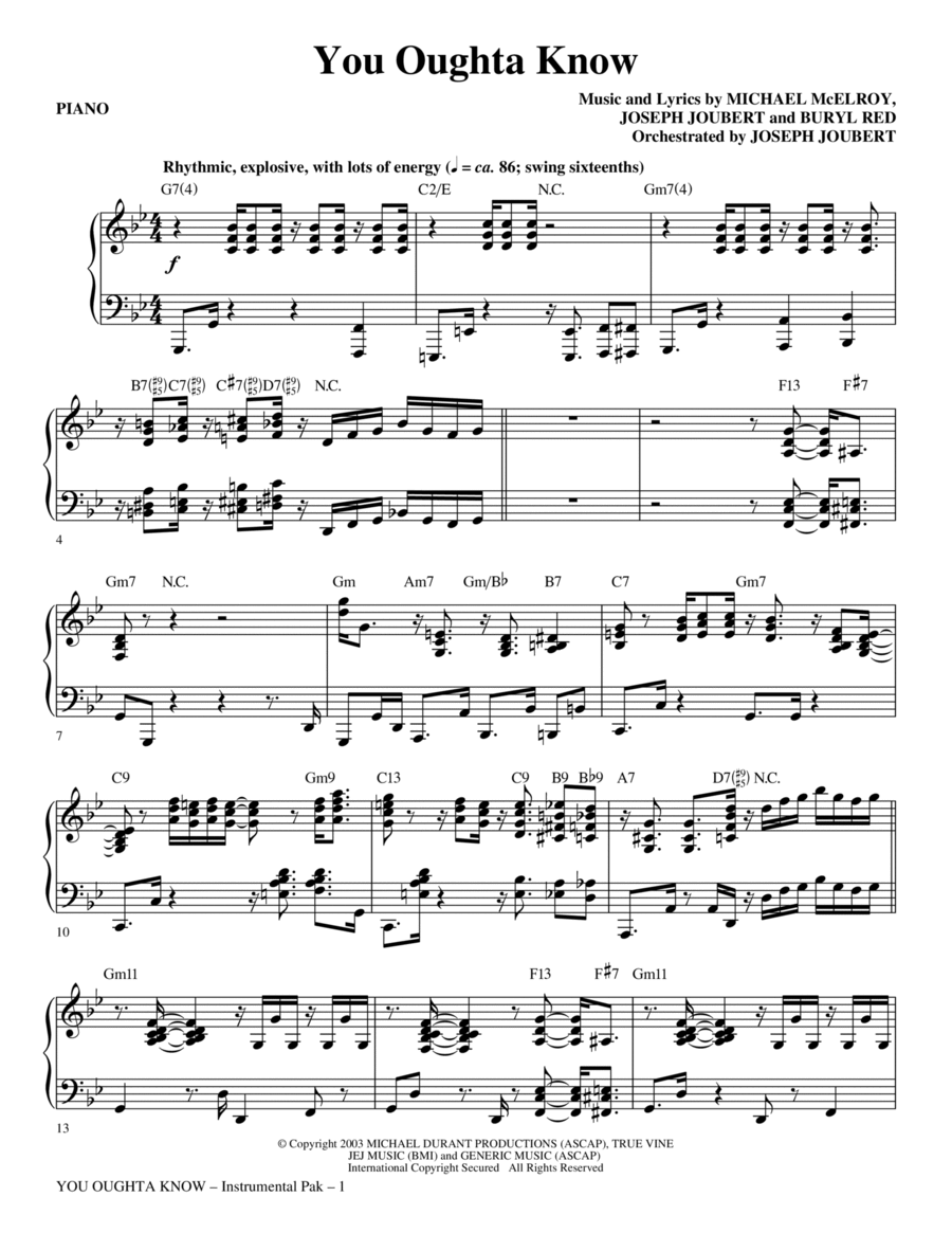 You Oughta Know - Piano Choir scores gallery preview page 1