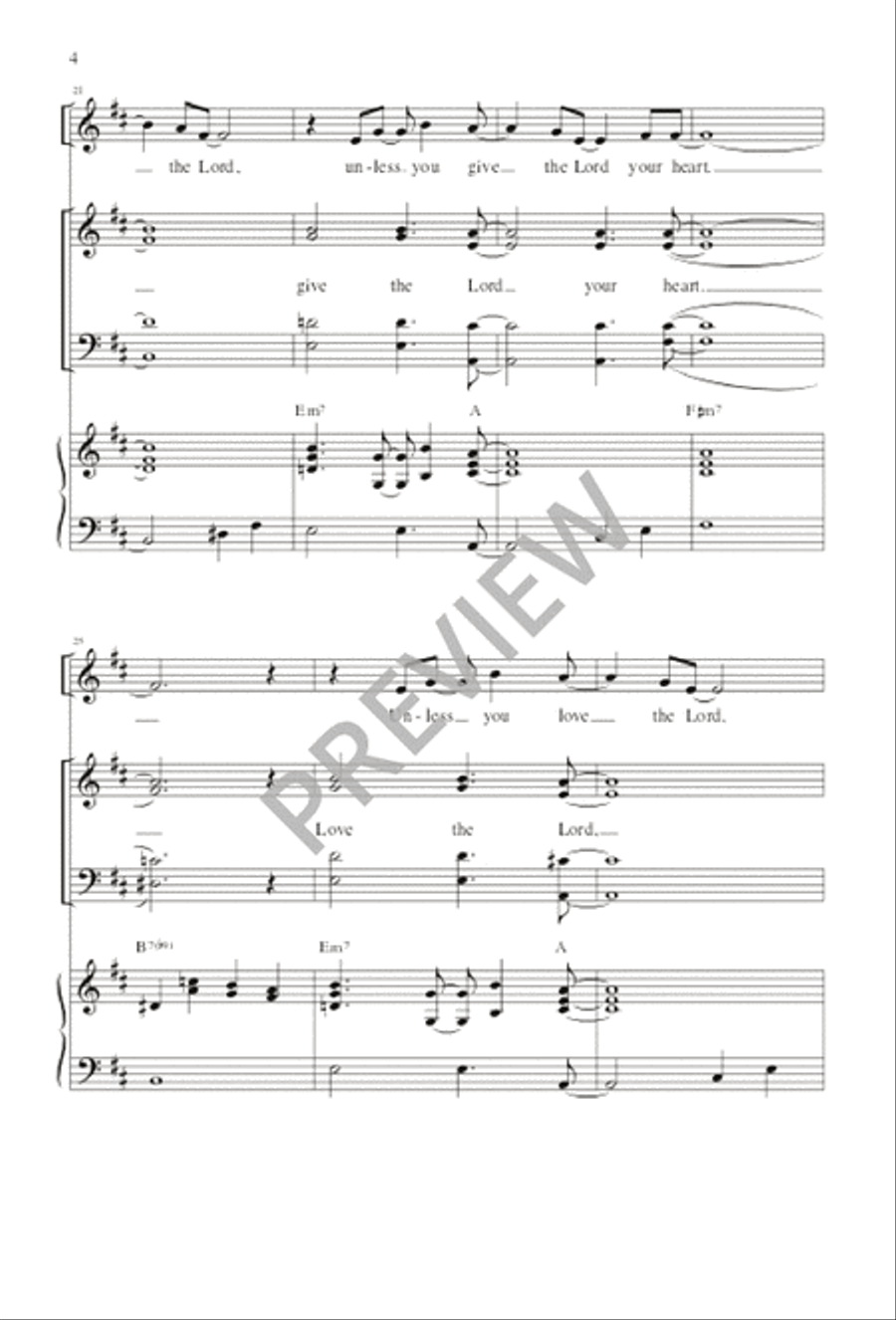 Give the Lord Your Heart / Le Das Tu Corazón 4-Part scores gallery preview page 4