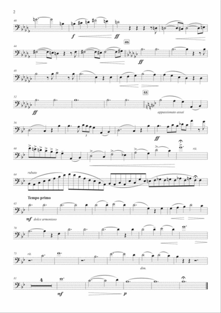 Dreams of Love No. 3 for Trombone and Piano Piano scores gallery preview page 2