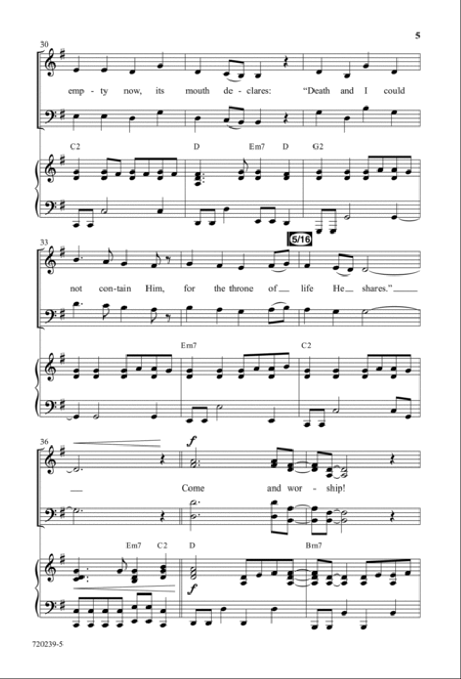 Worship Christ the Risen King - Anthem 4-Part scores gallery preview page 5