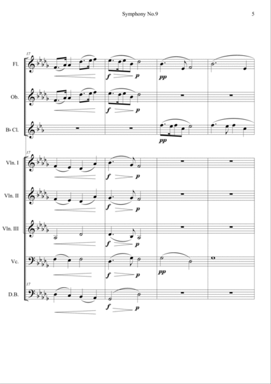 Symphony No.9 From the New world II. Largo Short Version Orchestra scores gallery preview page 5