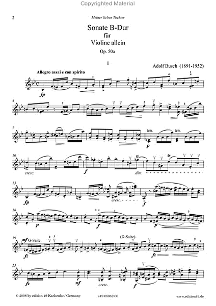 Sonate B-Dur fur Violine allein op. 50a (48a)