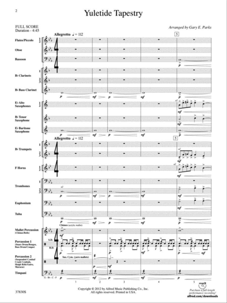 Yuletide Tapestry: Score Concert Band scores gallery preview page 2