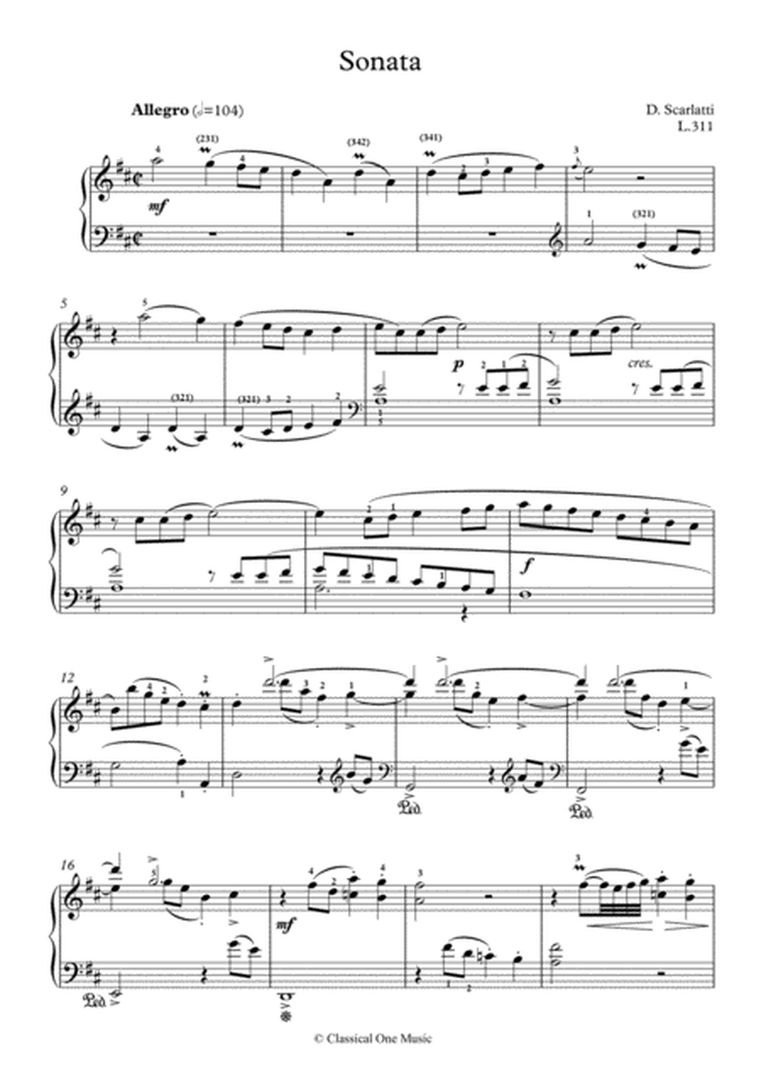 Scarlatti-Sonata in D-Major L.311 K.509(piano) image number null