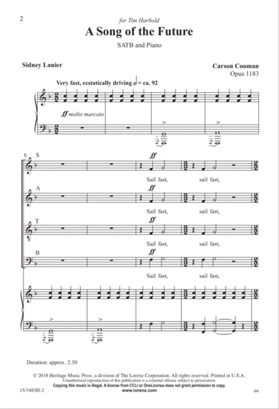 A Song of the Future 4-Part scores gallery preview page 2