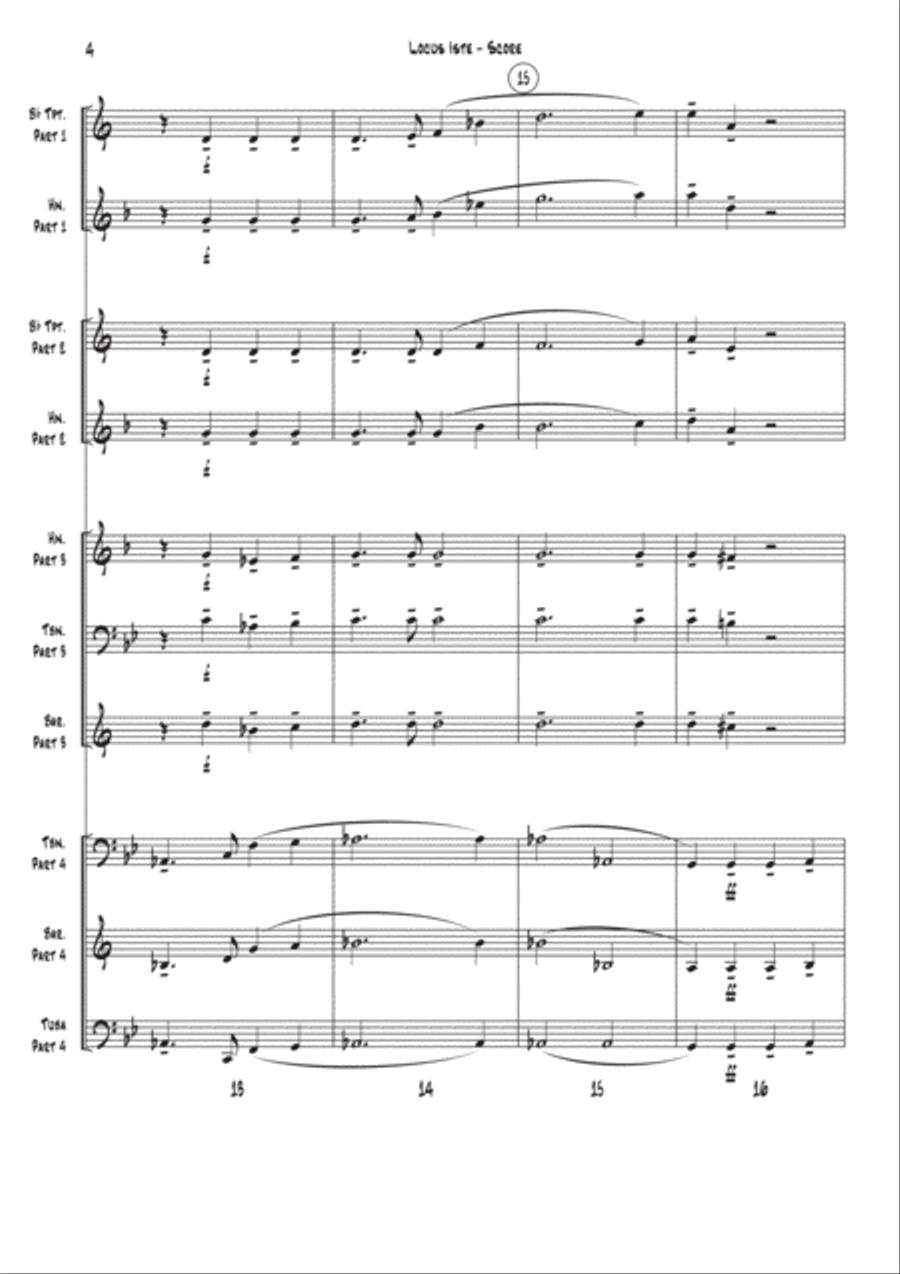 Locus Iste for Brass Ensemble Brass Ensemble scores gallery preview page 5
