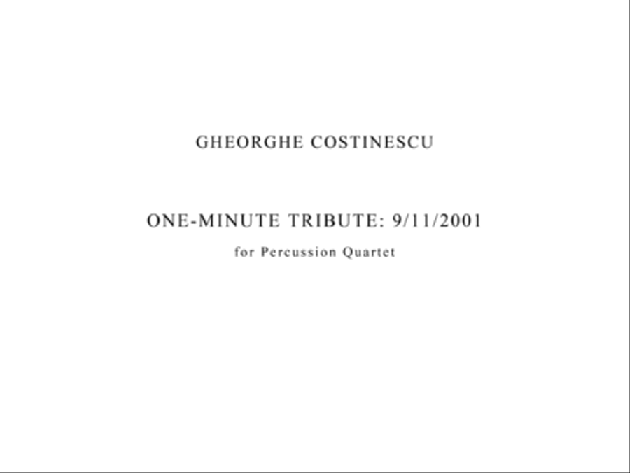 [Costinescu] One-Minute Tribute: 9/11/2001