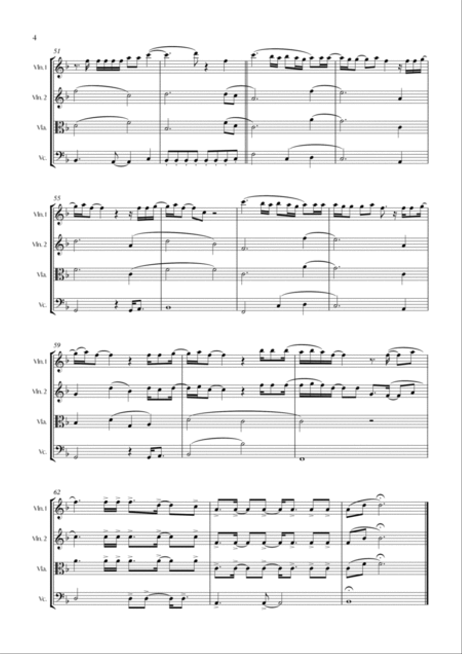 Easy On Me String Quartet scores gallery preview page 5