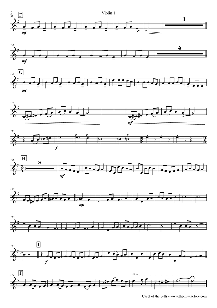 Carol of the Bells - Pentatonix style - String Quartet String Quartet scores gallery preview page 6