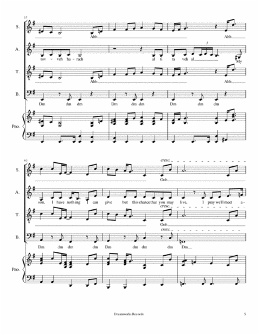 Deliver Us from THE PRINCE OF EGYPT Divisi scores gallery preview page 5
