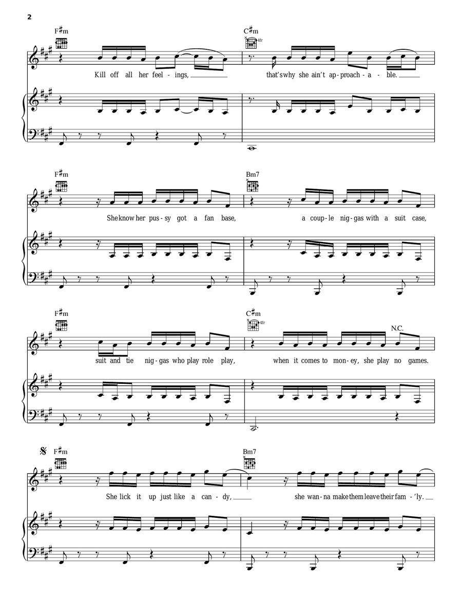 Six Feet Under Piano, Vocal, Guitar scores gallery preview page 2