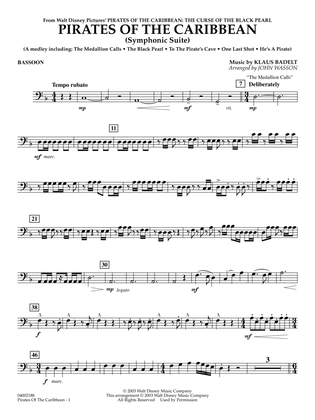 Pirates Of The Caribbean (Symphonic Suite) (arr. John Wasson) - Bassoon