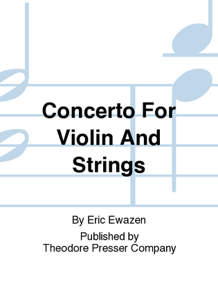 Book cover for Concerto for Violin and Strings