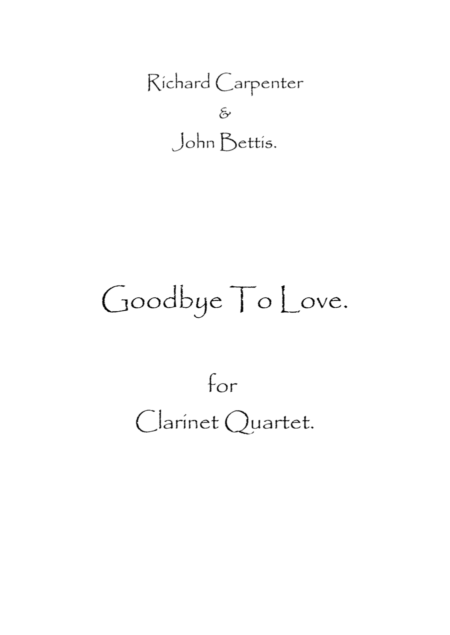 Goodbye To Love Clarinet Quartet scores gallery preview page 1