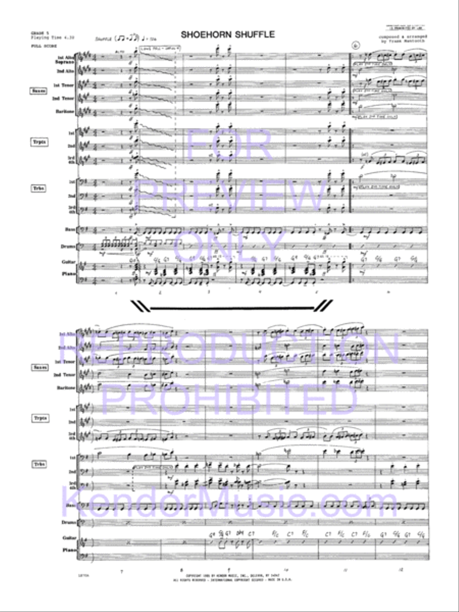 Shoehorn Shuffle Shoehorn Shuffle Jazz Ensemble scores gallery preview page 2