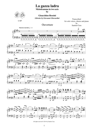 Book cover for Rossini-La gazza ladra-Ouverture-Solo piano