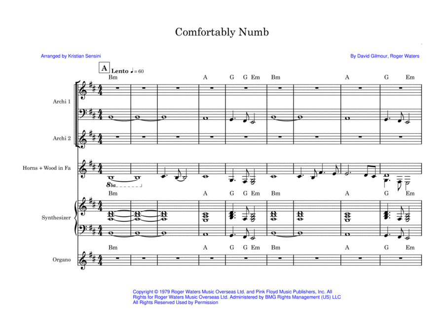 Comfortably Numb Piano scores gallery preview page 1
