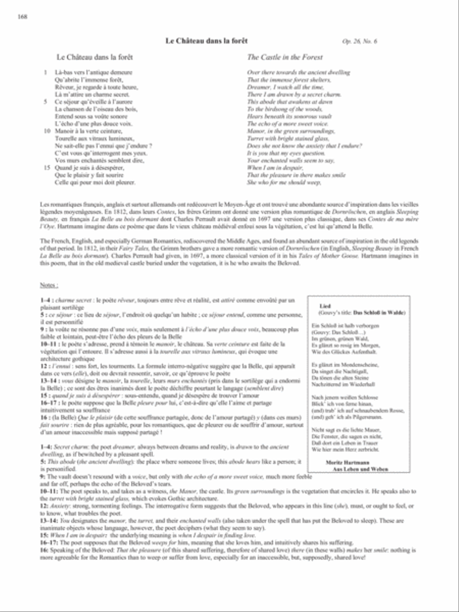 Op. 1, No. 6: Le Château dans la forêt from Songs of Gouvy, V2 Voice Solo scores gallery preview page 1